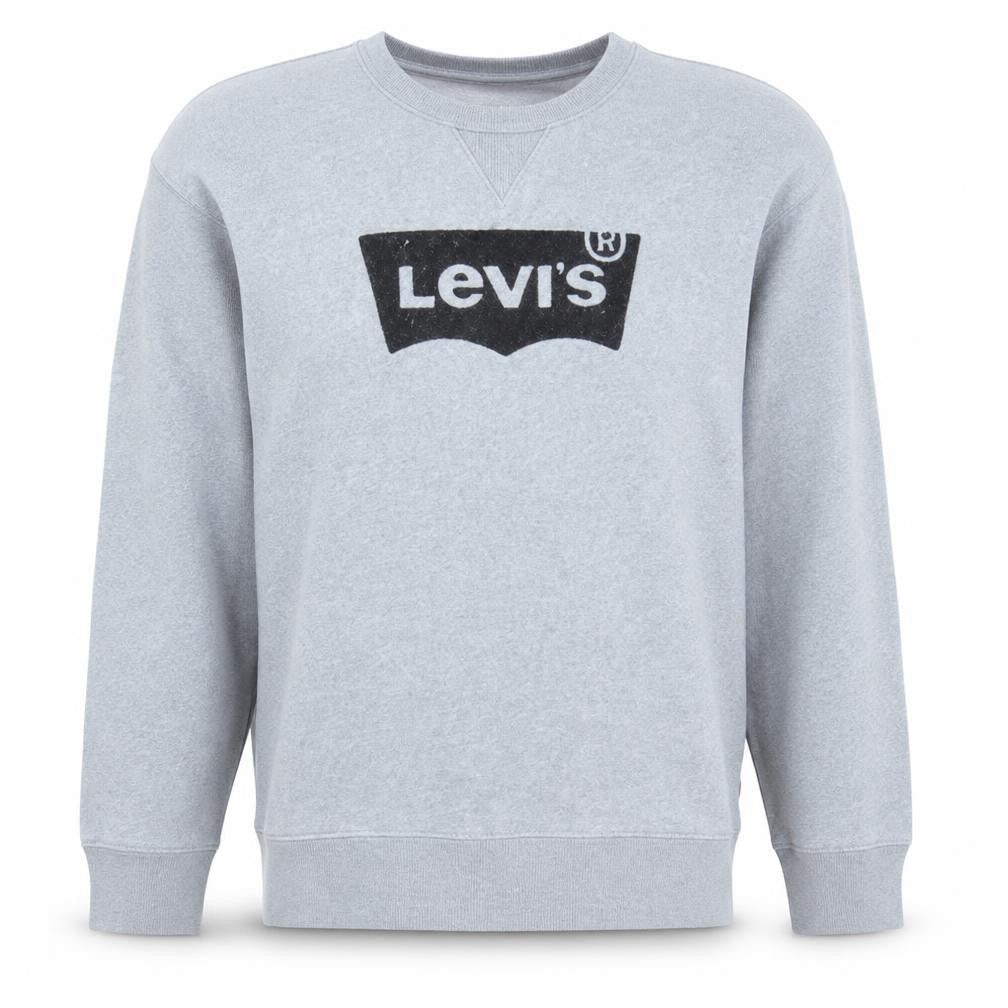Levi's Men Grey Logo Pullover Sweatshirt L Regular Fit