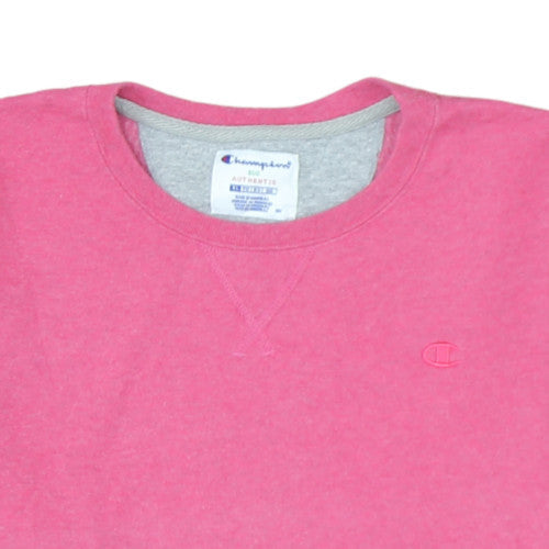 Champion Mens Pink Crew Neck Fleece Pullover Sweatshirt XL