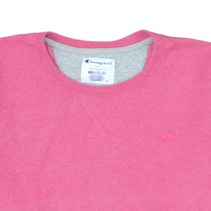 Champion Mens Pink Crew Neck Fleece Pullover Sweatshirt XL