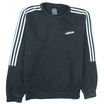 Adidas Men's Black L Sweatshirt Crew Neck Pullover 3-Stripes Logo