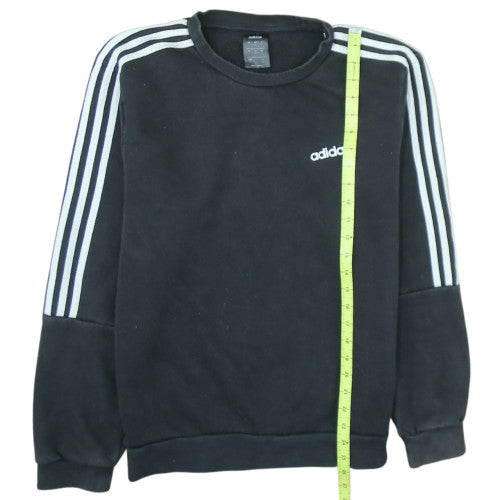 Adidas Men's Black L Sweatshirt Crew Neck Pullover 3-Stripes Logo