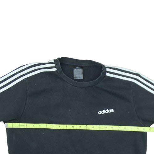 Adidas Men's Black L Sweatshirt Crew Neck Pullover 3-Stripes Logo