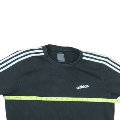 Adidas Men's Black L Sweatshirt Crew Neck Pullover 3-Stripes Logo