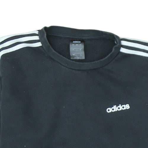 Adidas Men's Black L Sweatshirt Crew Neck Pullover 3-Stripes Logo