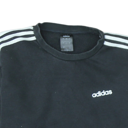 Adidas Men's Black L Sweatshirt Crew Neck Pullover 3-Stripes Logo