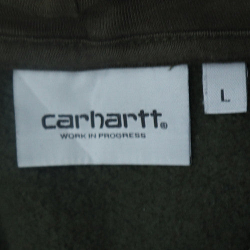 Carhartt Men's Green Pullover Hoodie L Fleece Sweatshirt