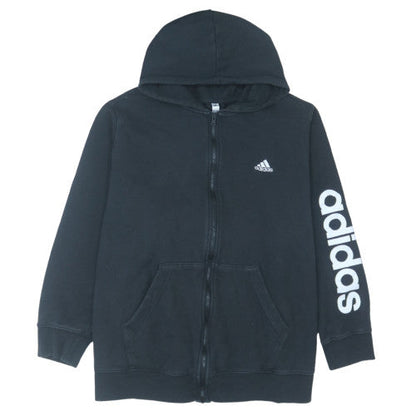 Adidas Womens Black 4XL Full Zip Hooded Sweatshirt Hoodie