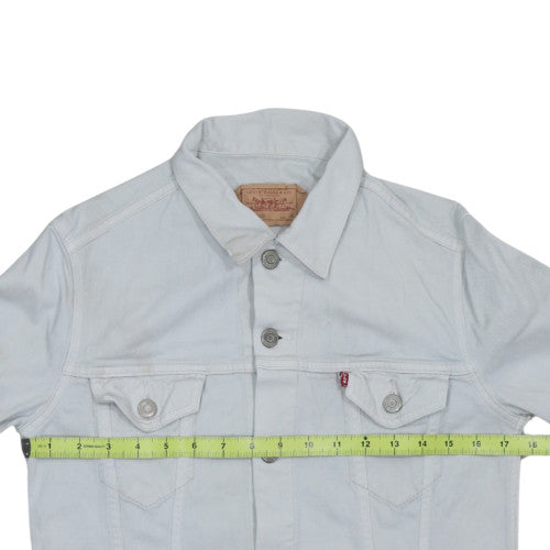 Levi Strauss Women's White Denim Jacket M Button-Up Casual Style