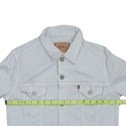 Levi Strauss Women's White Denim Jacket M Button-Up Casual Style