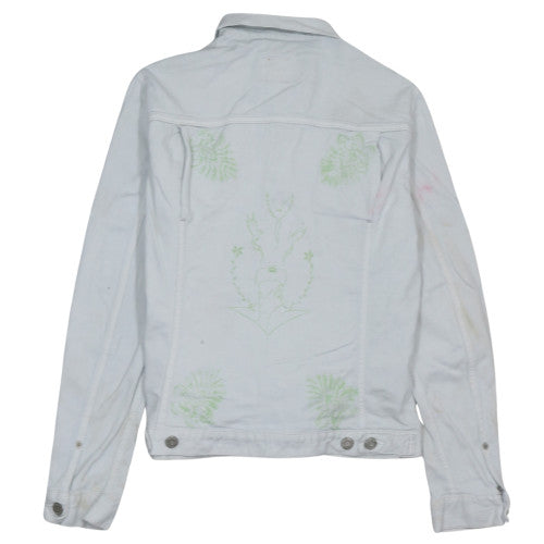 Levi Strauss Women's White Denim Jacket M Button-Up Casual Style