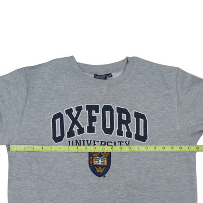 Oxford University Men's Grey Medium Crew Neck Pullover Sweatshirt