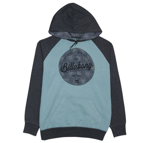 Billabong Men's Blue & Charcoal Pullover Hoodie Size L Cotton Blend