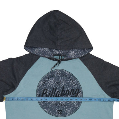 Billabong Men's Blue & Charcoal Pullover Hoodie Size L Cotton Blend