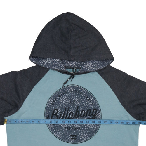 Billabong Men's Blue & Charcoal Pullover Hoodie Size L Cotton Blend