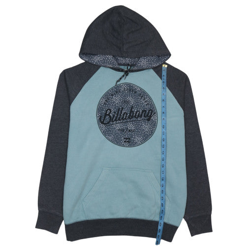 Billabong Men's Blue & Charcoal Pullover Hoodie Size L Cotton Blend