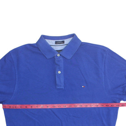 Tommy Hilfiger Men's Blue Cotton Slim Fit Polo Shirt Size L