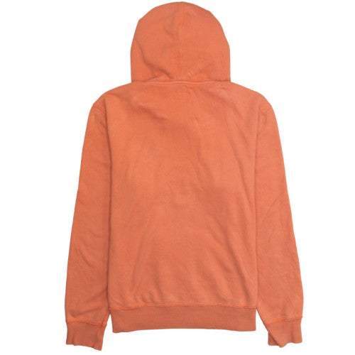 Wrangler Men's Orange XL Pullover Hoodie with USA Flag Embroidery