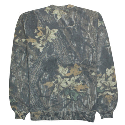 Jerzees Outdoors Men's Green Camouflage Crew Neck Sweatshirt Size L