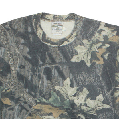 Jerzees Outdoors Men's Green Camouflage Crew Neck Sweatshirt Size L