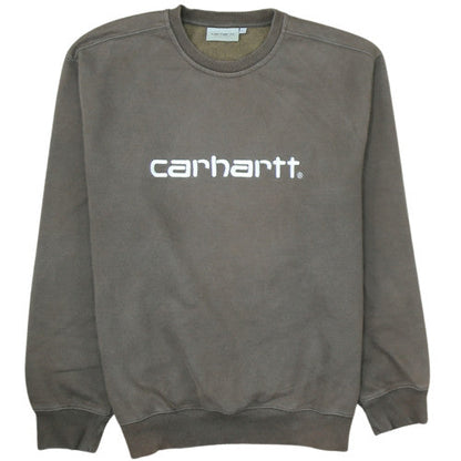 Carhartt Men’s Brown Logo Crew Neck Pullover Sweatshirt L
