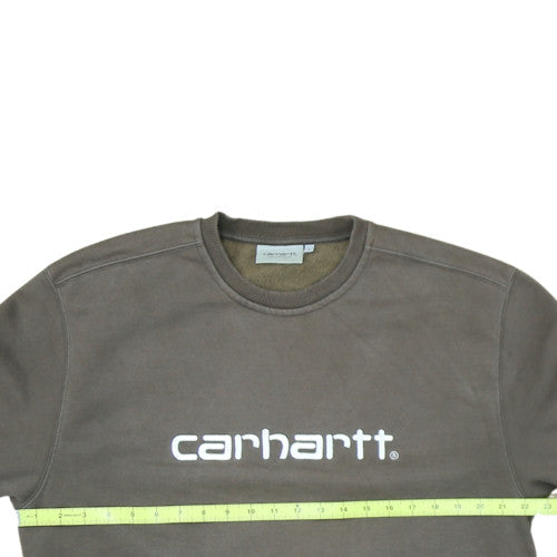 Carhartt Men’s Brown Logo Crew Neck Pullover Sweatshirt L