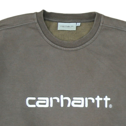 Carhartt Men’s Brown Logo Crew Neck Pullover Sweatshirt L