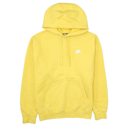 Nike Men's Yellow Pullover Hoodie M Logo Fleece Sweatshirt