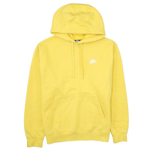 Nike Men's Yellow Pullover Hoodie M Logo Fleece Sweatshirt