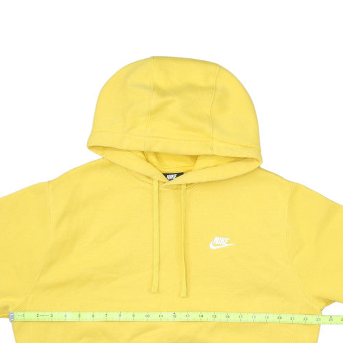 Nike Men's Yellow Pullover Hoodie M Logo Fleece Sweatshirt