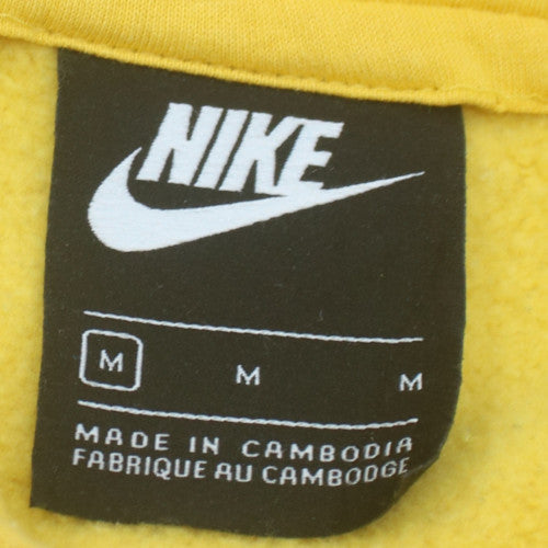 Nike Men's Yellow Pullover Hoodie M Logo Fleece Sweatshirt