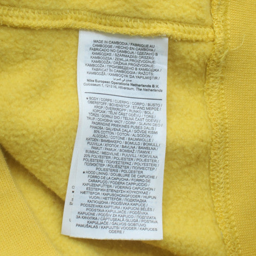 Nike Men's Yellow Pullover Hoodie M Logo Fleece Sweatshirt