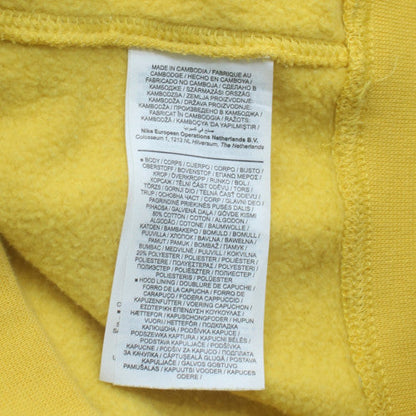 Nike Men's Yellow Pullover Hoodie M Logo Fleece Sweatshirt