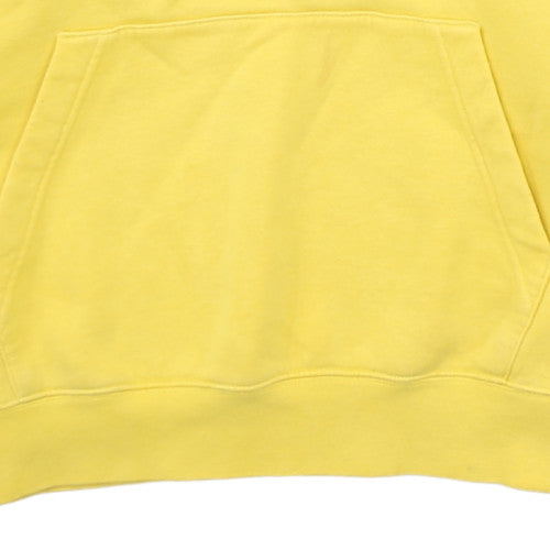 Nike Men's Yellow Pullover Hoodie M Logo Fleece Sweatshirt