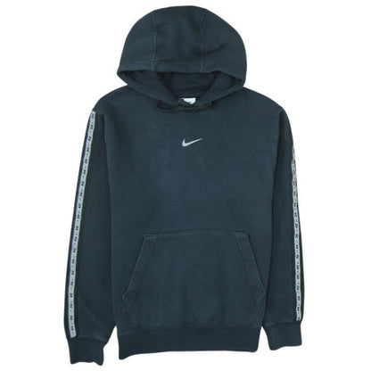 Nike Men's Black Small Pullover Hoodie with Logo Tape Detail