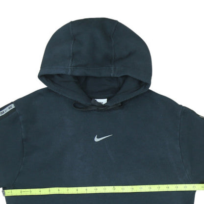 Nike Men's Black Small Pullover Hoodie with Logo Tape Detail