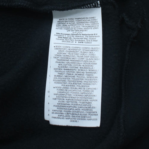 Nike Men's Black Small Pullover Hoodie with Logo Tape Detail