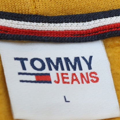 Tommy Hilfiger Men's Yellow Pullover Hoodie L Embroidered Logo