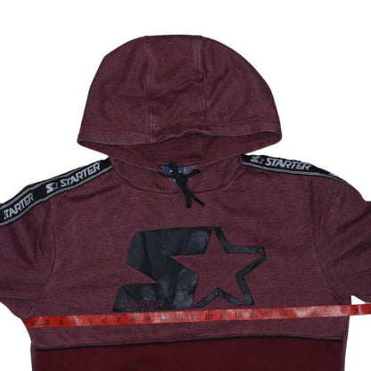 Starter Men's Red Pullover Hoodie Medium Fleece Logo Sportswear