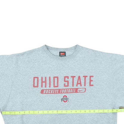 Nike Men Grey Ohio State Buckeye Football Crew Neck Sweatshirt Size M