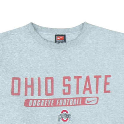 Nike Men Grey Ohio State Buckeye Football Crew Neck Sweatshirt Size M