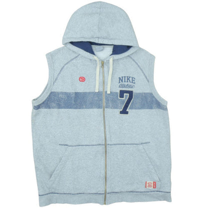 Nike Men’s Grey Sleeveless Full Zip Hoodie Vest XL Sports Athletic