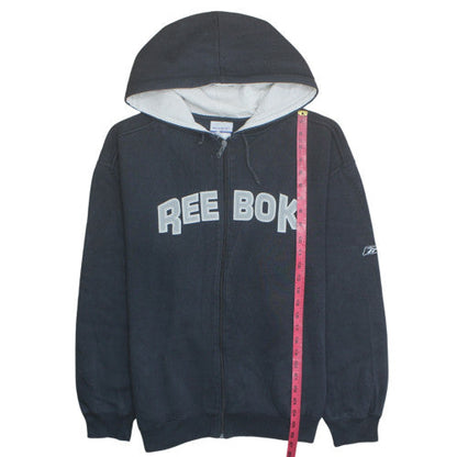 Reebok Men's Black Full Zip Hoodie L Sports Fleece Sweatshirt