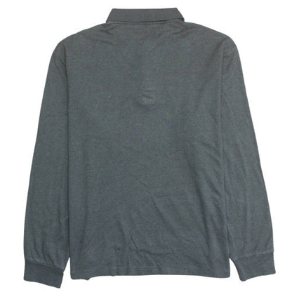 Ralph Lauren Men's Grey Slim Fit Long Sleeve Cotton Polo Shirt L