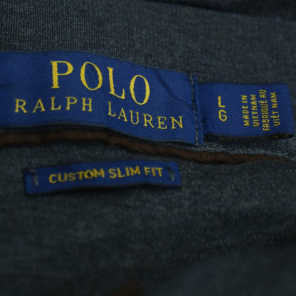 Ralph Lauren Men's Grey Slim Fit Long Sleeve Cotton Polo Shirt L