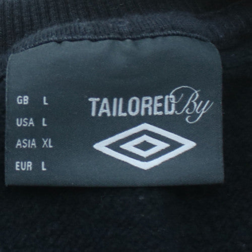 Umbro Men's Black L Pullover Sweatshirt Crew Neck Fleece