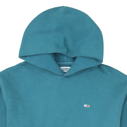 Tommy Jeans Men's Blue Pullover Hoodie M Logo Fleece Sweatshirt