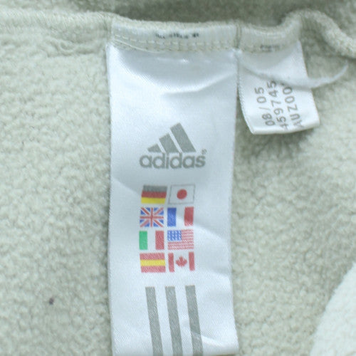 Adidas Men's White Pullover Hoodie Size M Fleece Sportswear