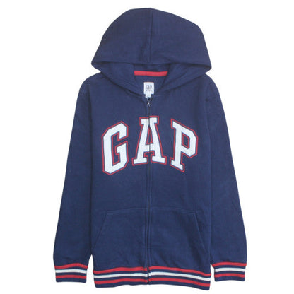 GAP Boys Blue Full Zip Fleece Hoodie 13-14 Years Casual Logo Sweatshirt