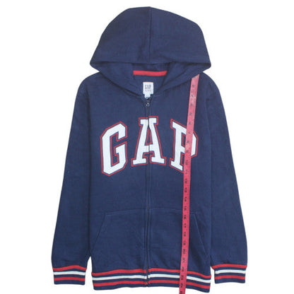 GAP Boys Blue Full Zip Fleece Hoodie 13-14 Years Casual Logo Sweatshirt