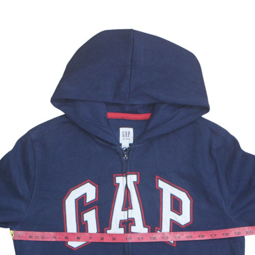 GAP Boys Blue Full Zip Fleece Hoodie 13-14 Years Casual Logo Sweatshirt